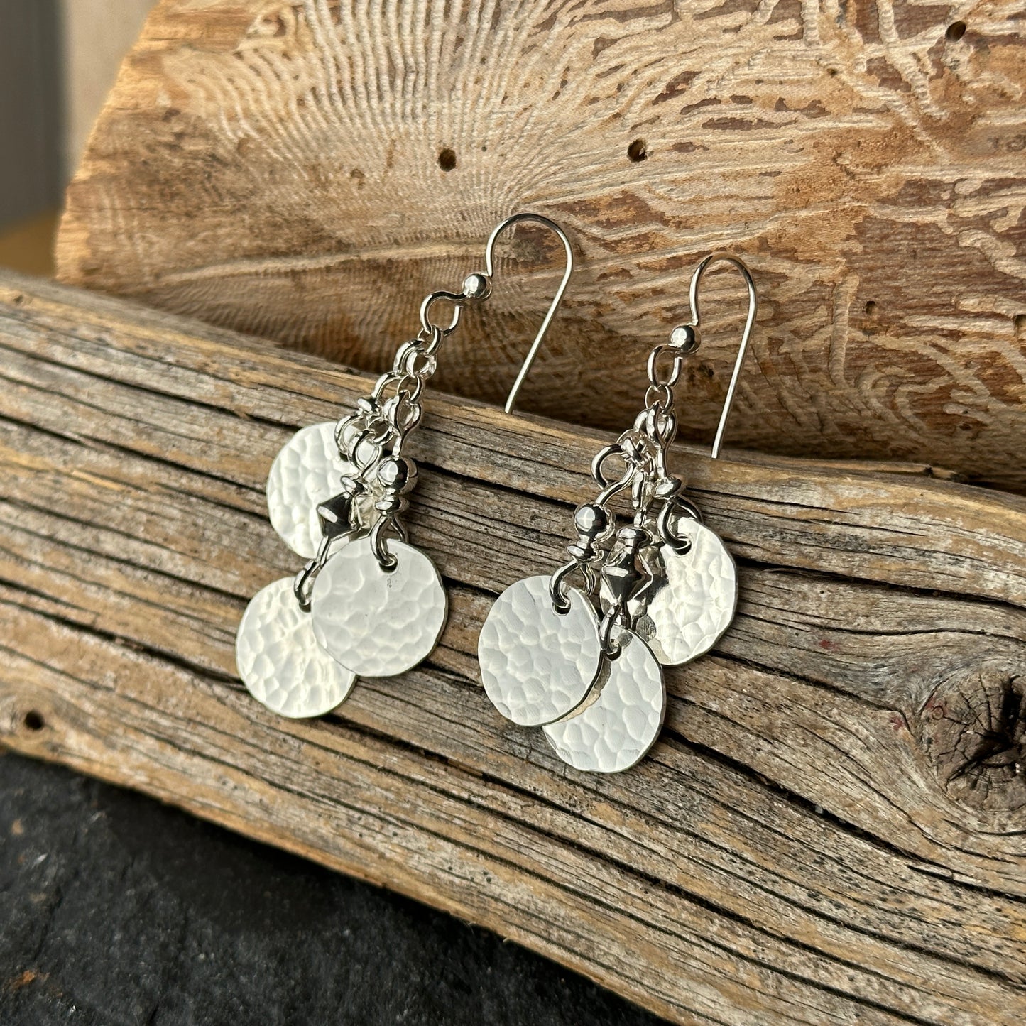 Triple Disk Earrings