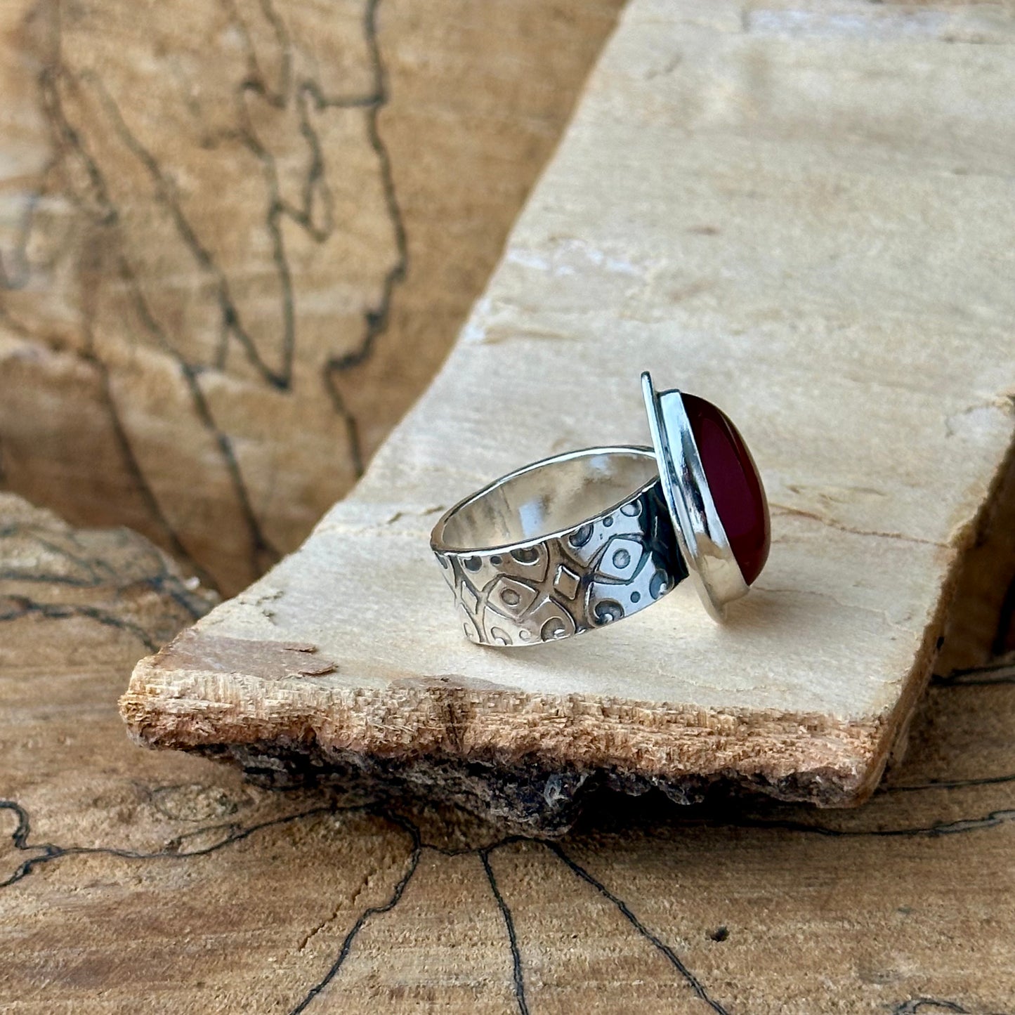 Carnelian Teardrop Ring