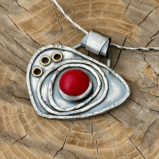 One-of-a-Kind Vintage Red Swarovski Steampunk Necklace