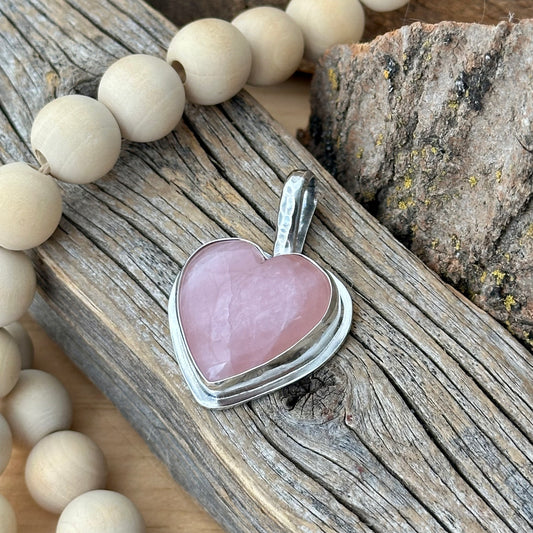 💗 Rose Quartz Heart Necklace (One of a Kind) 1