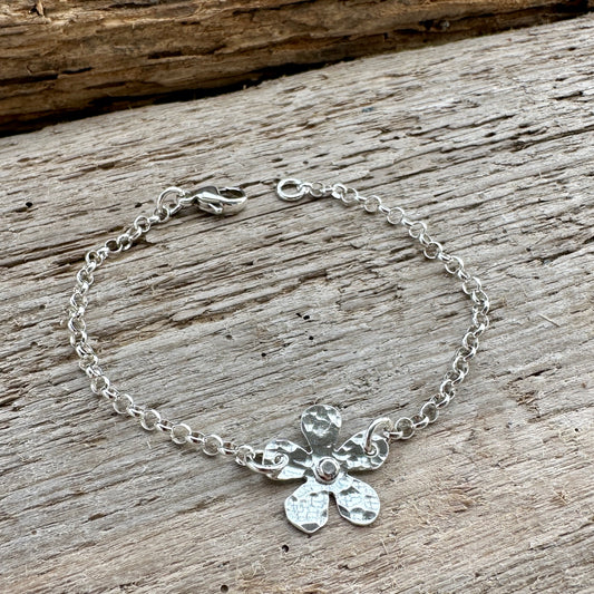 Sterling Silver Flower Bracelet