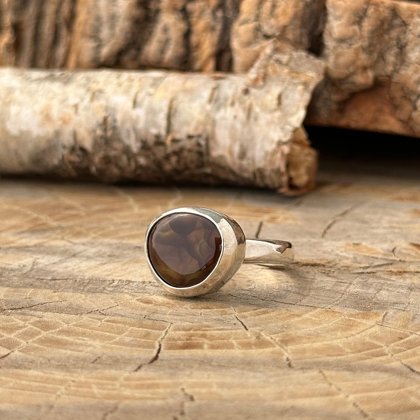 Firelight Agate Ring