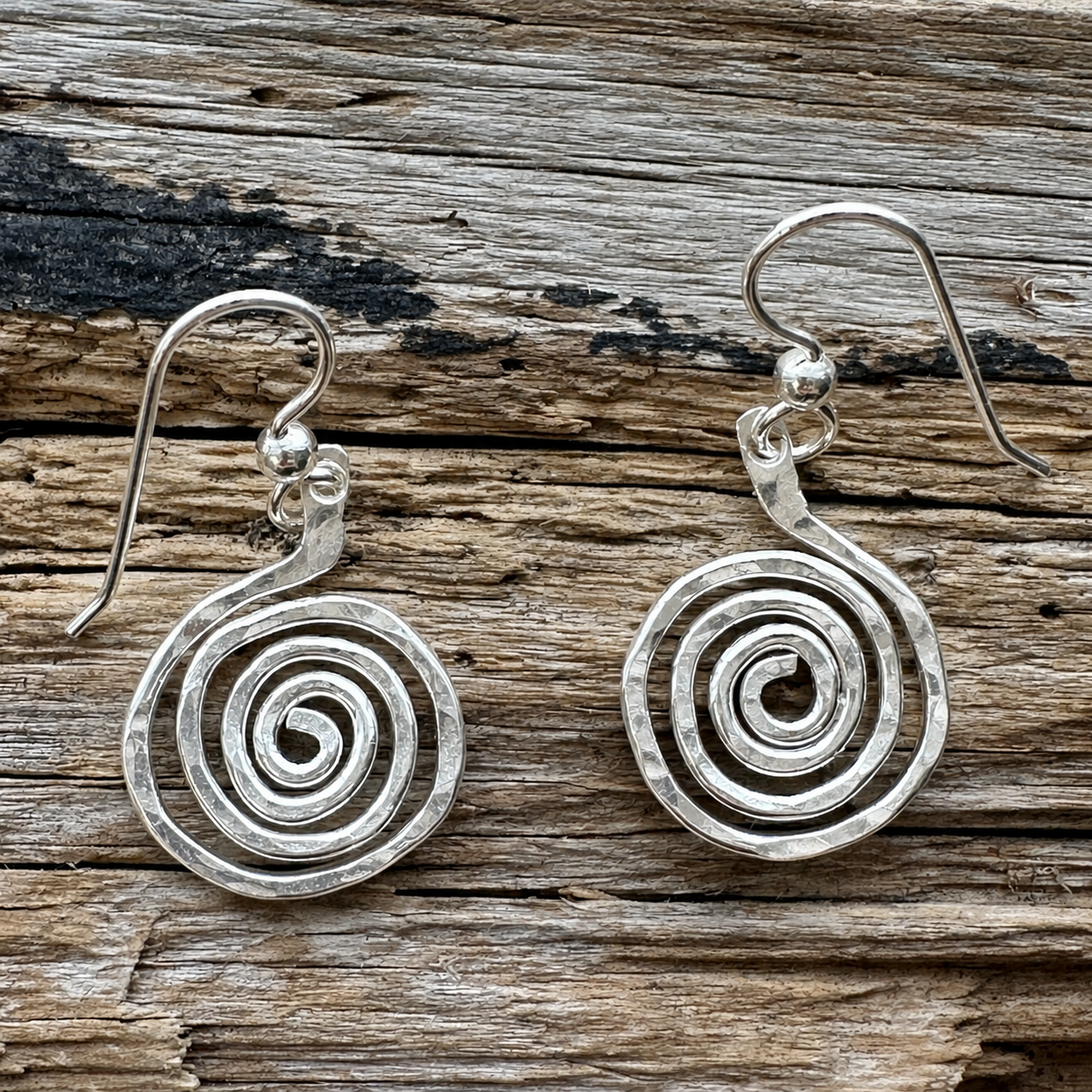 Hammered Swirl Earrings