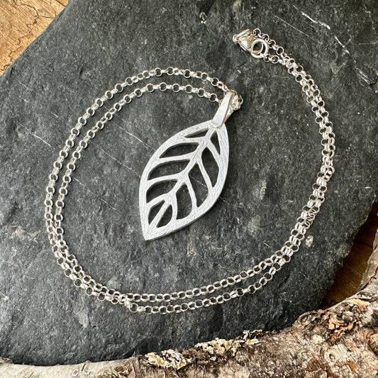 Etched Leaf Necklace