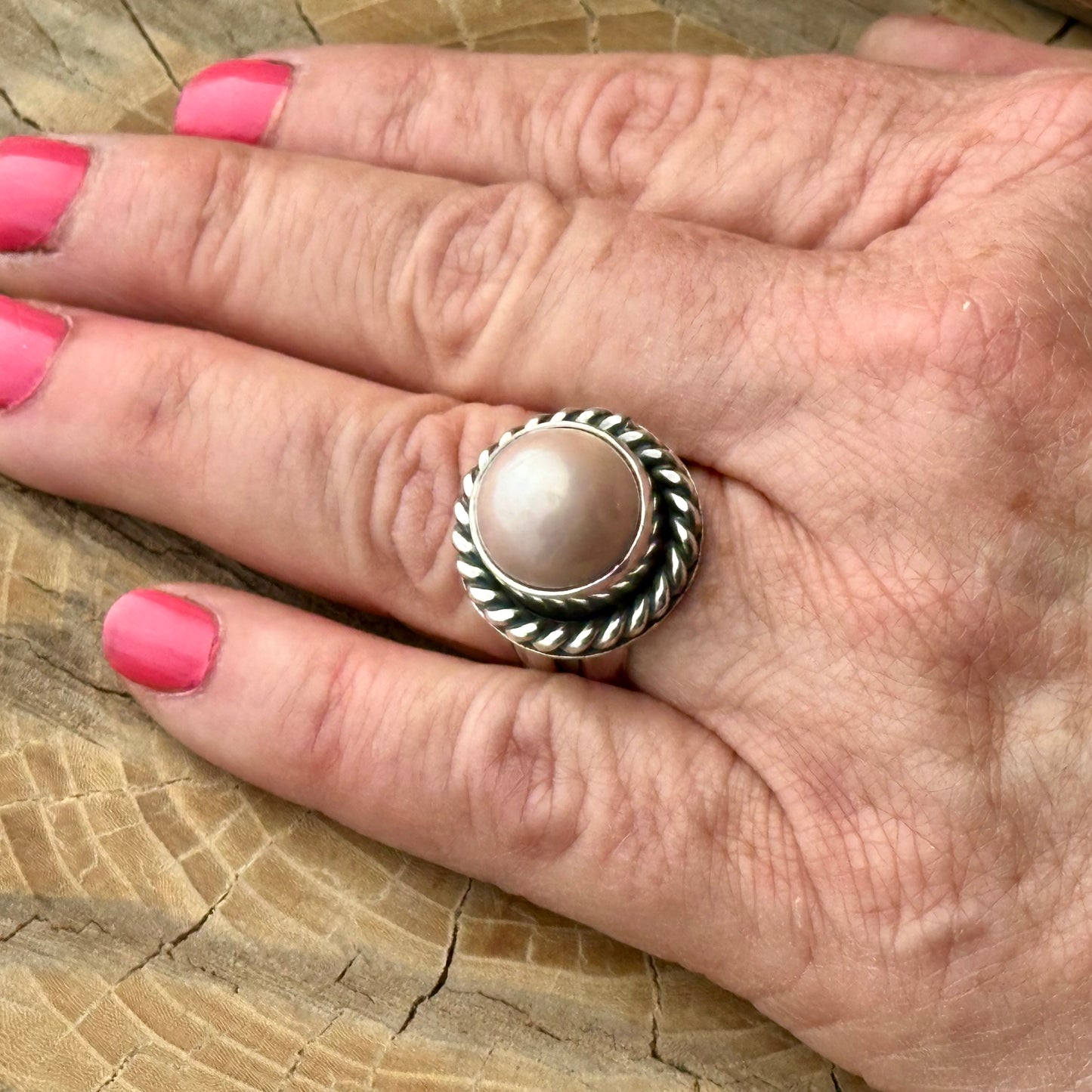 Pink Pearl Ring