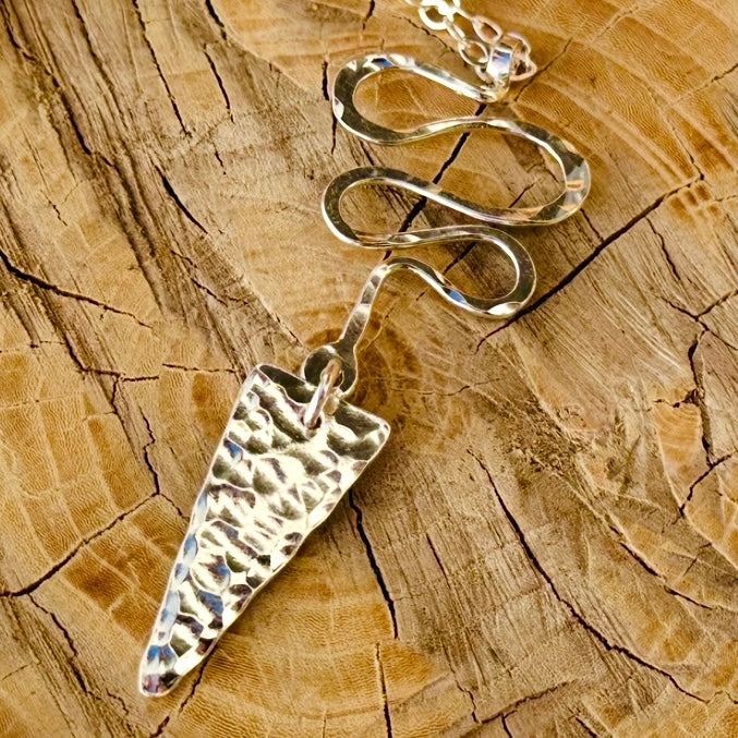 Hammered Zig Zag Necklace