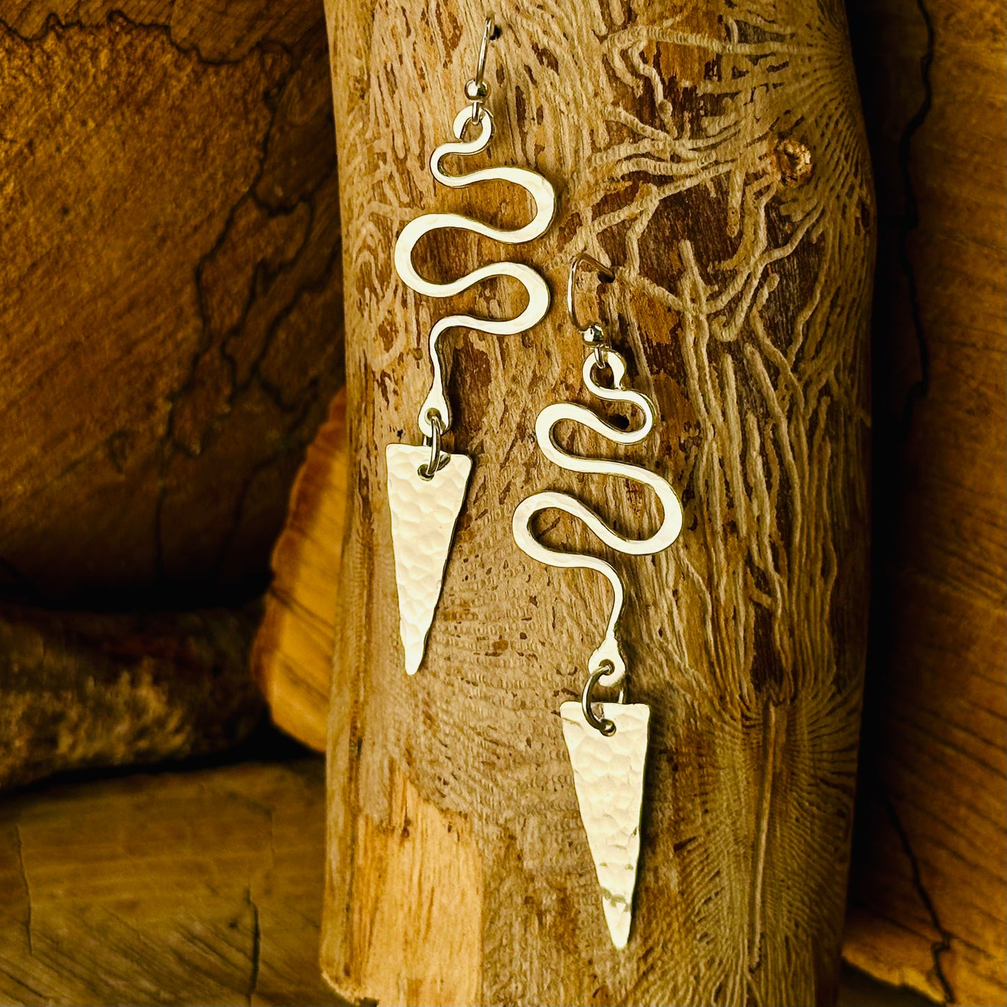 Hammered Zig Zag Earrings