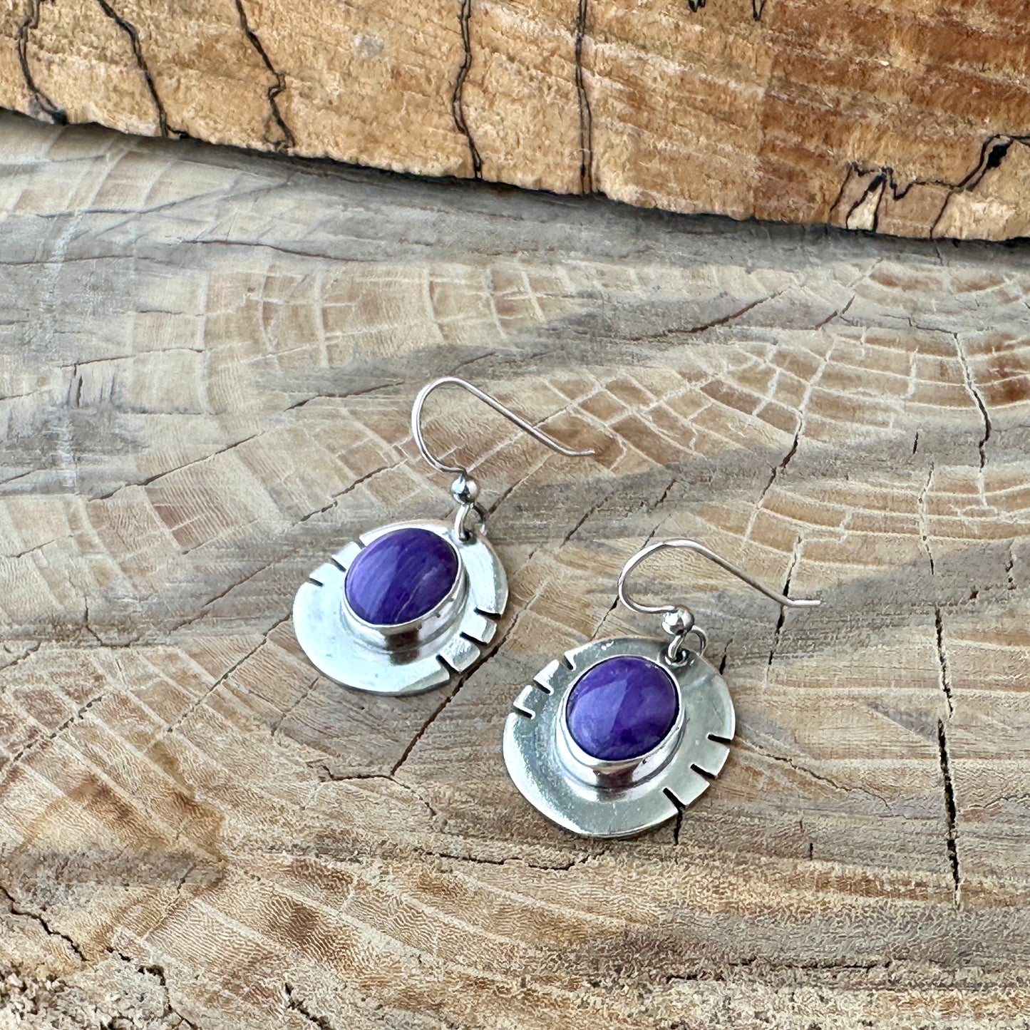Natural Charoite Earrings