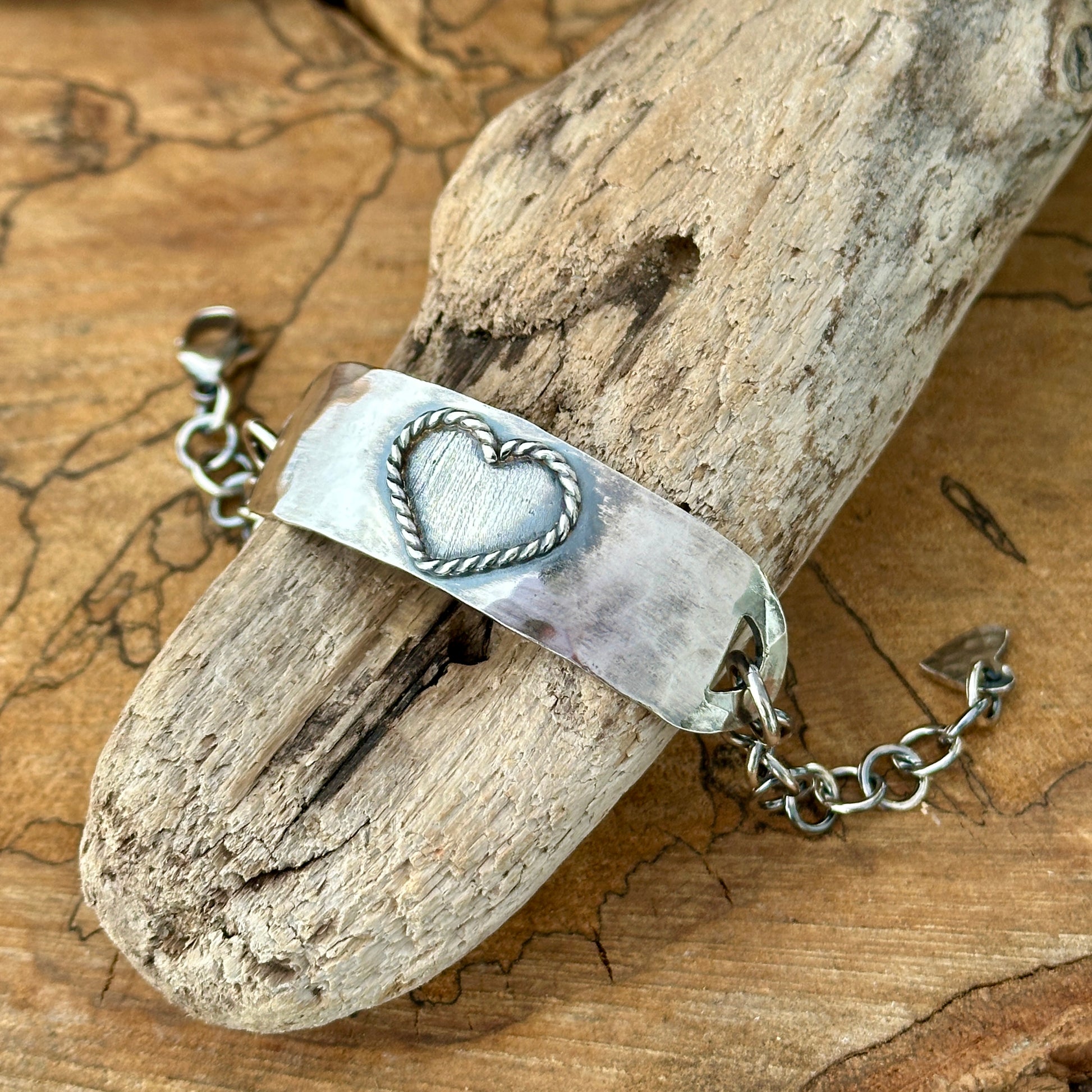 Handmade Sterling Silver Bracelet with Heart