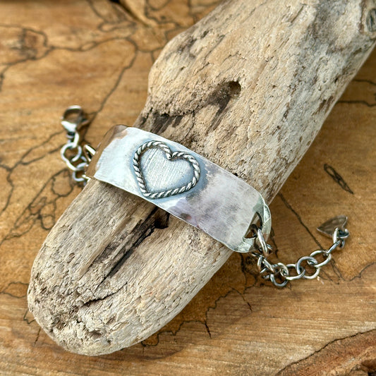 Handmade Sterling Silver Bracelet with Heart