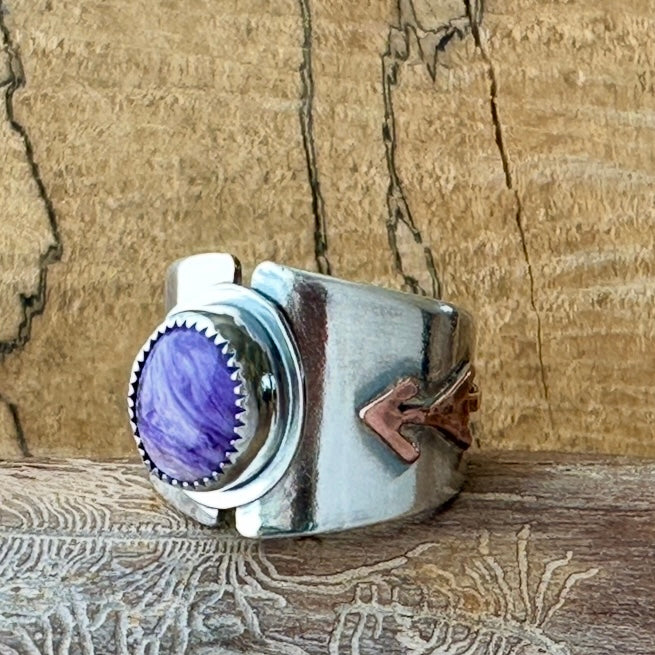 Handmade Sterling Silver Ring with Purple Gemstone