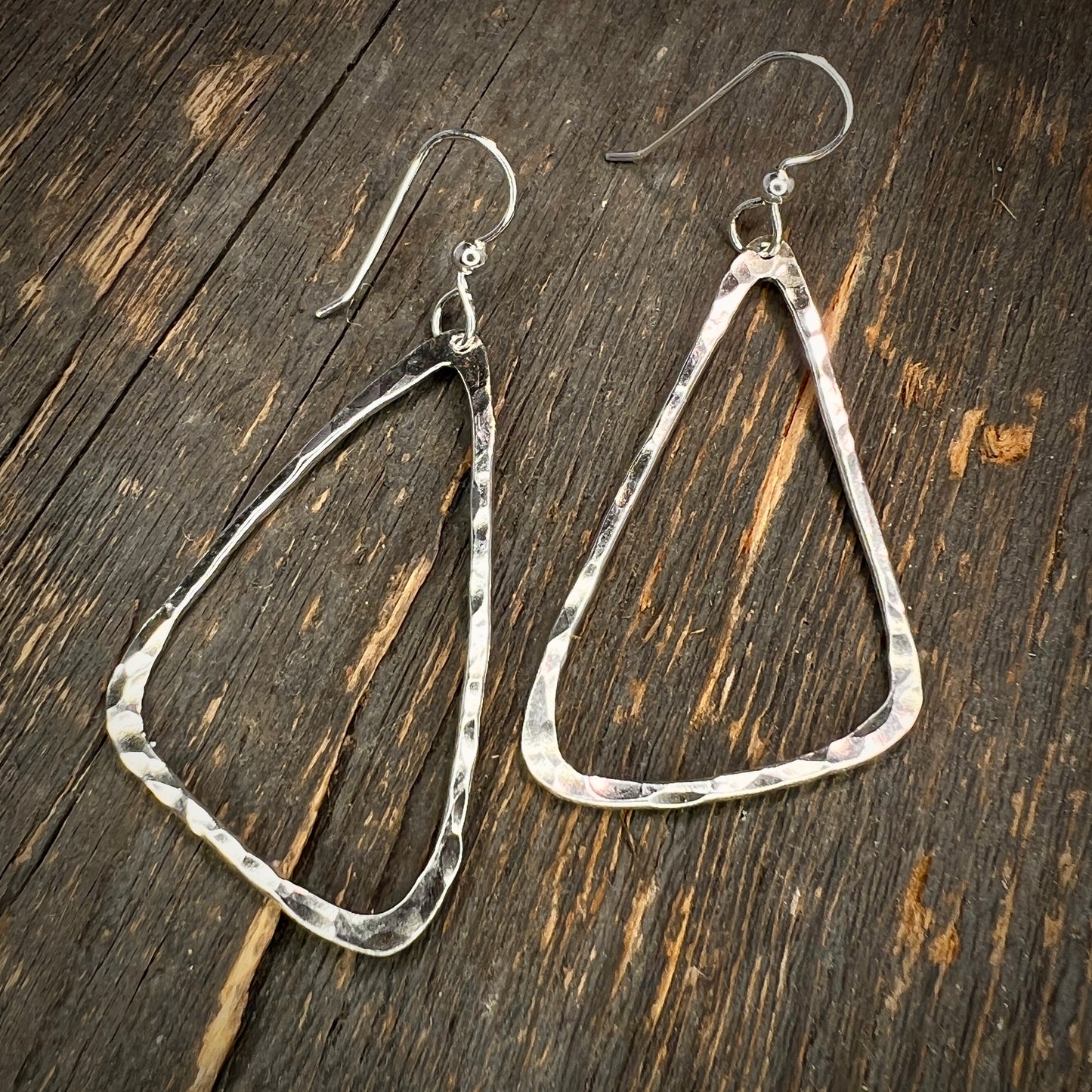 Hammered Silver Earrings
