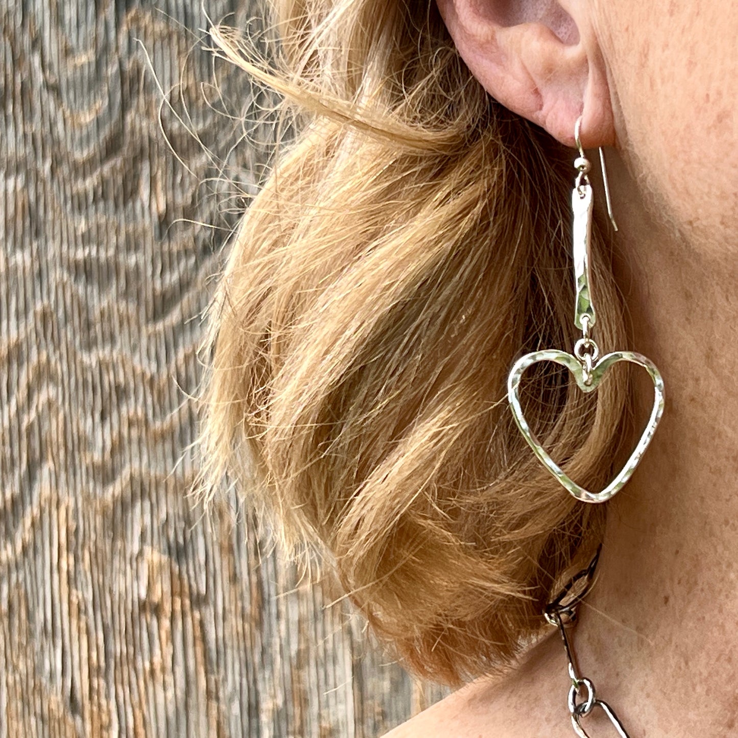 Hammered Heart Earrings