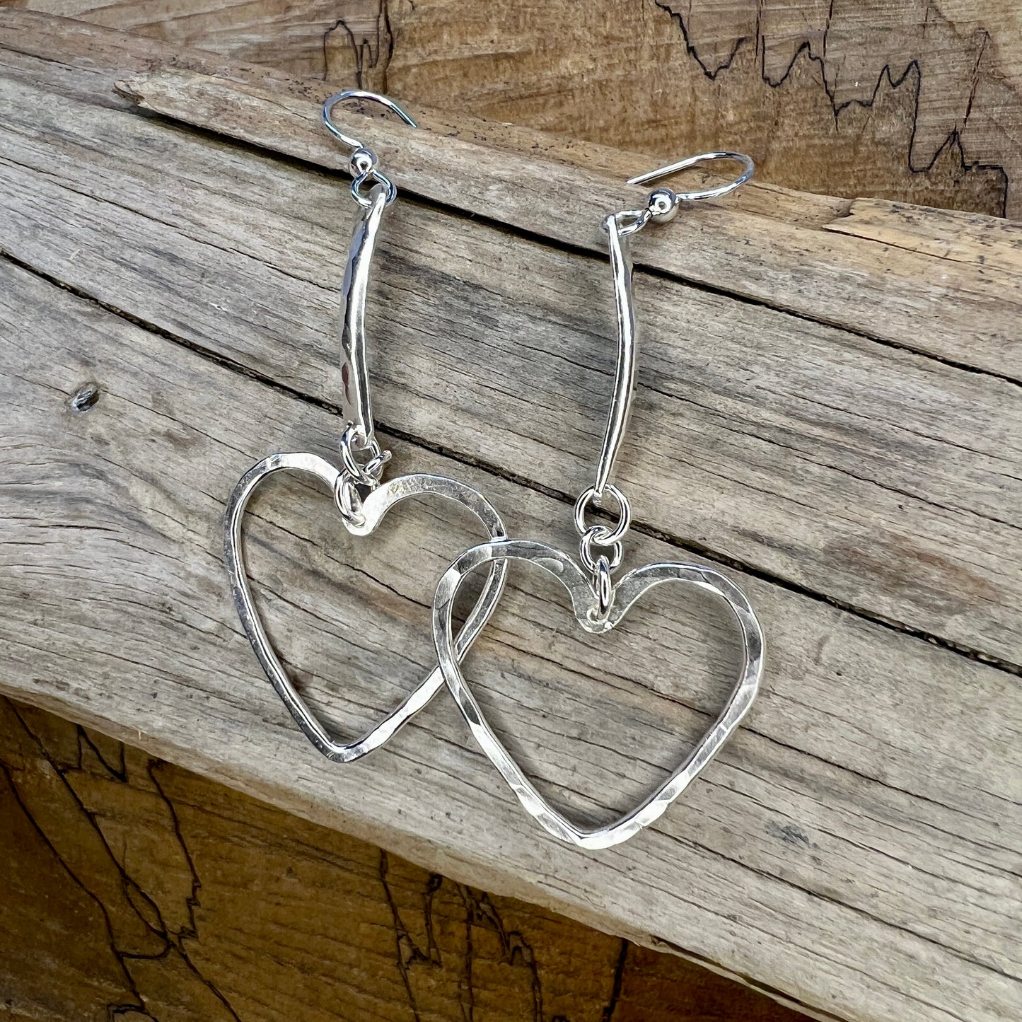 Hammered Heart Earrings