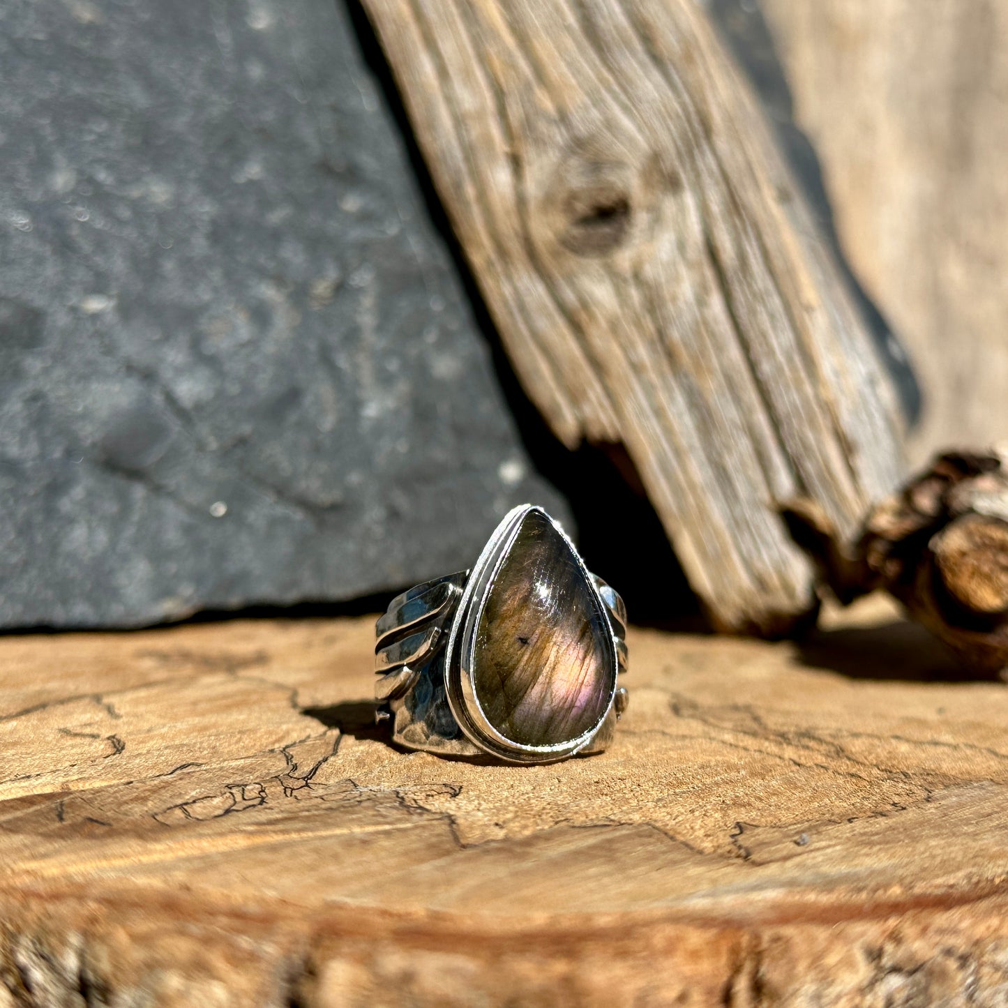 labradorite ring