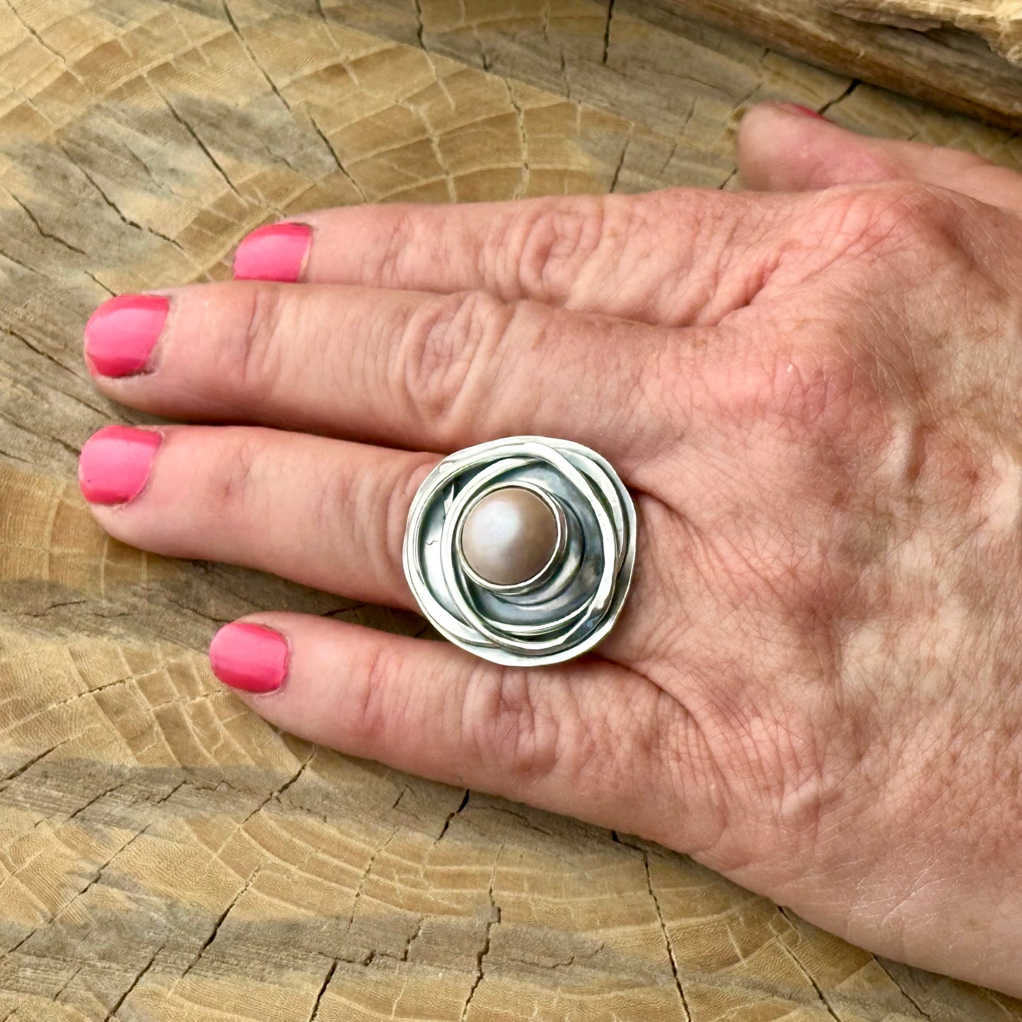 Pink Pearl Nest Ring