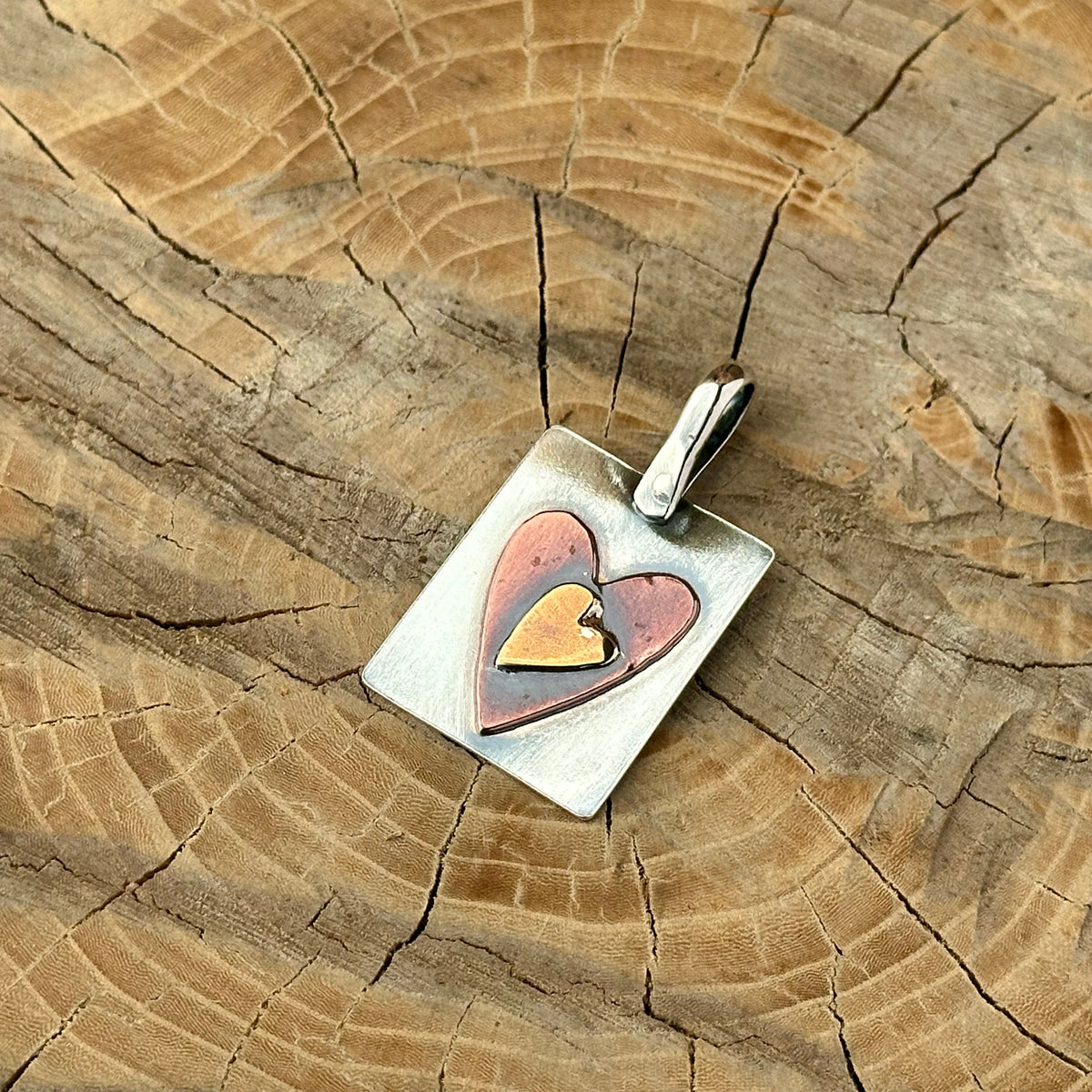 Mixed Metal Heart Necklace