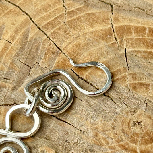 One of a Kind Hammered Sterling Silver Link Bracelet