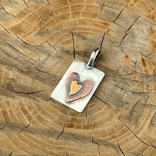Mixed Metal Heart Necklace