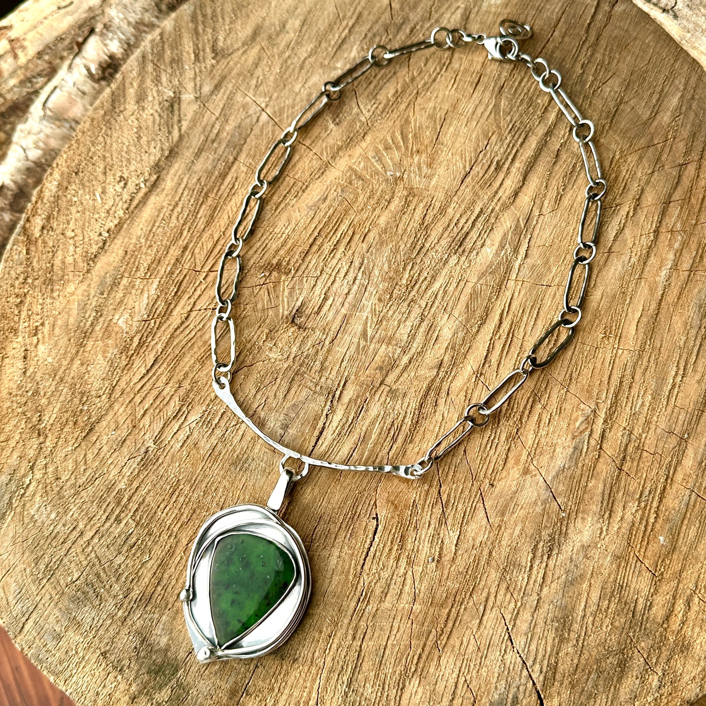 Paperclip Jade Necklace