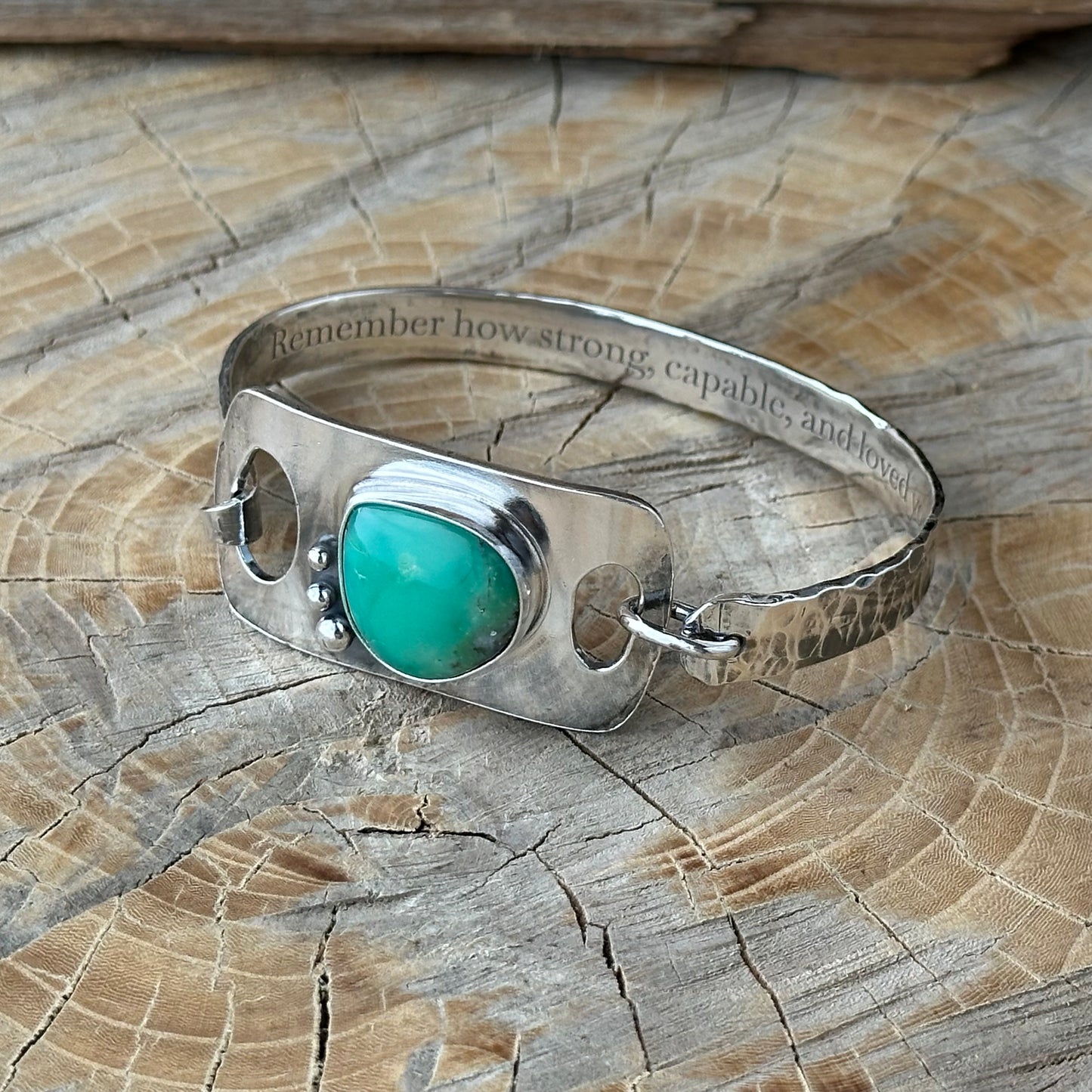 One of a Kind Chrysoprase Sterling Silver Bracelet