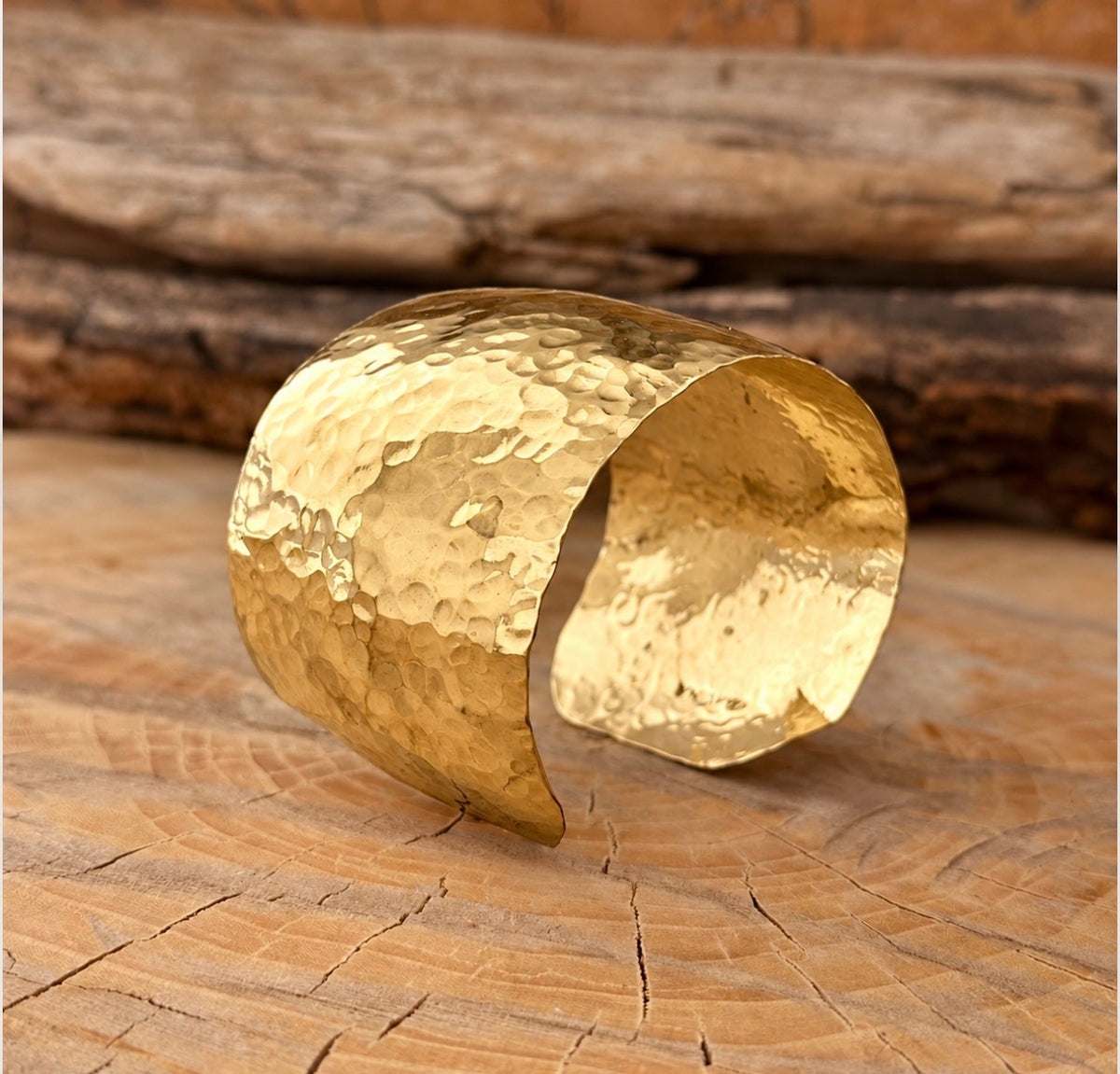 Hammered Brass Cuff Bracelet