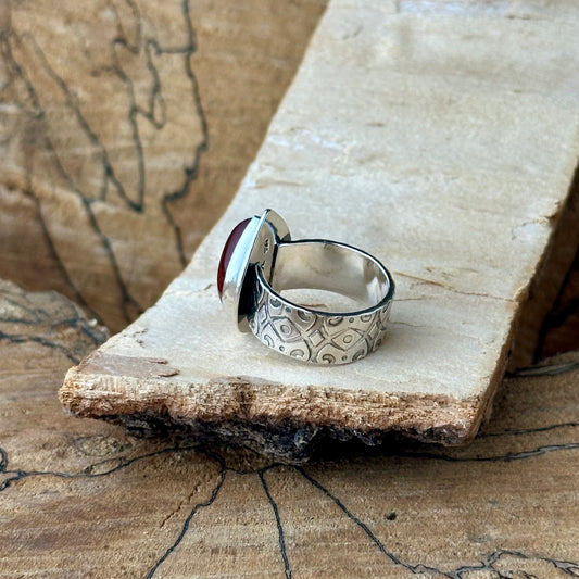Carnelian Teardrop Ring