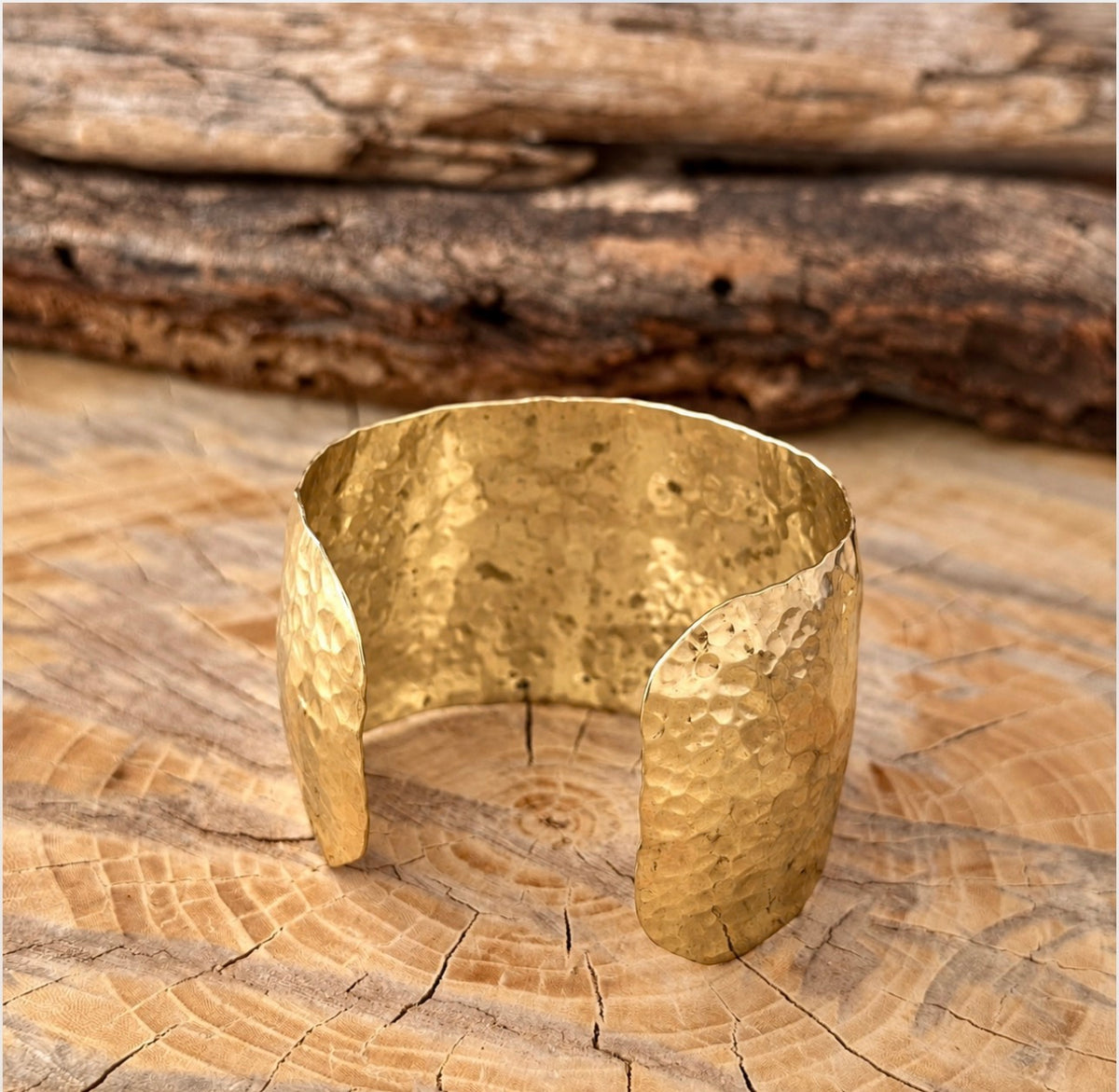 Hammered Brass Cuff Bracelet