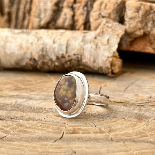 Golden Fire Agate Ring