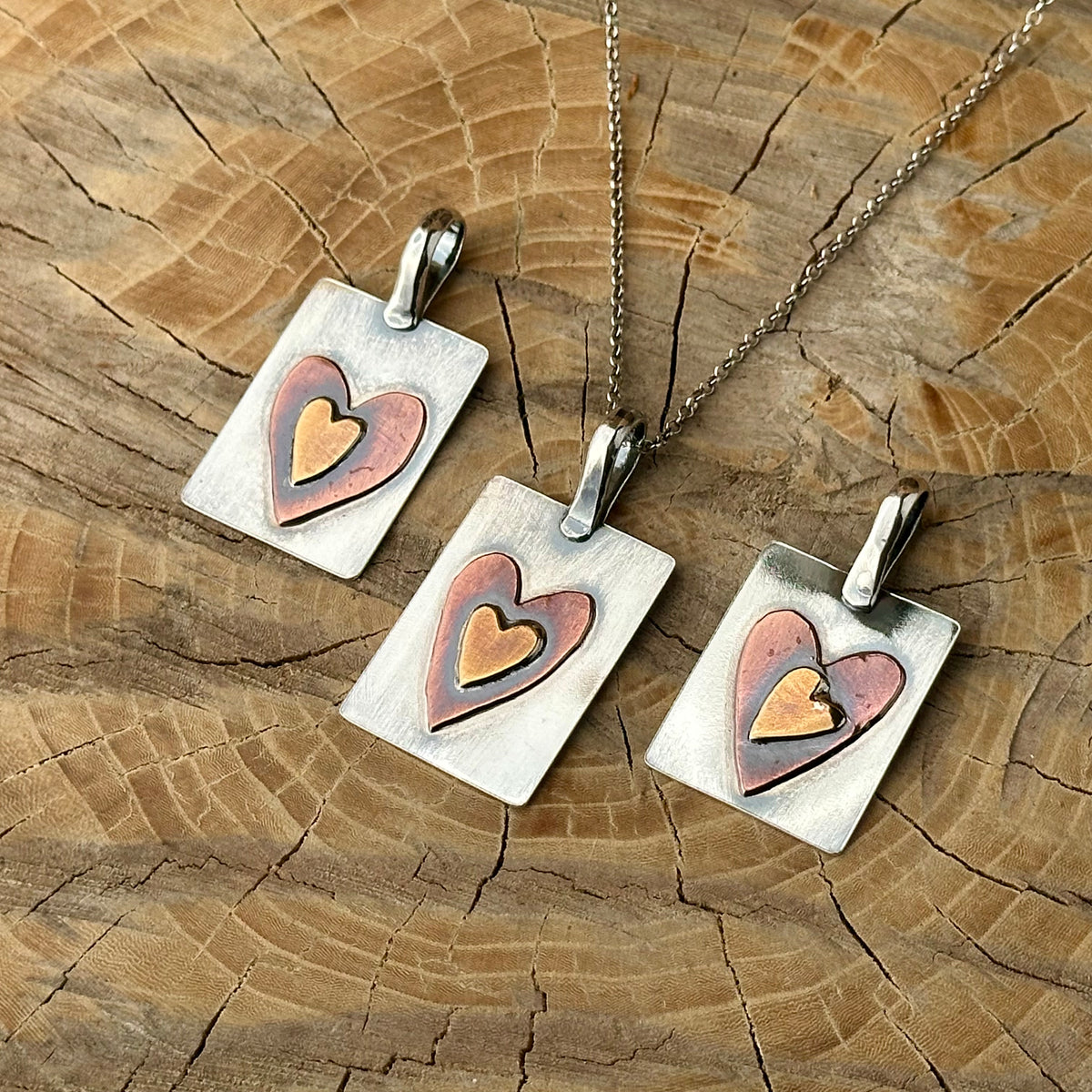 Mixed Metal Heart Necklace