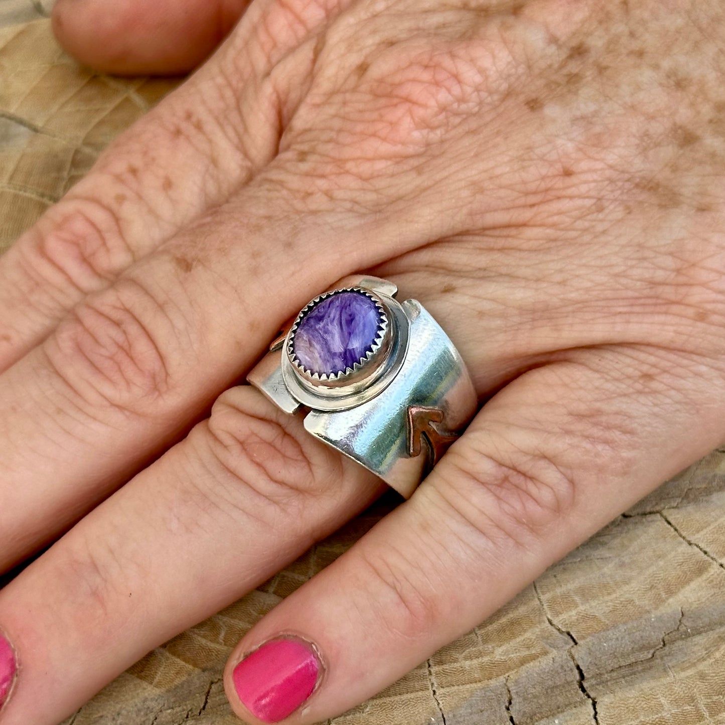 Natural Charoite RIng