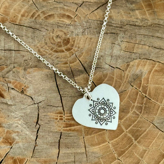 Peace to You Mandala Heart Necklace