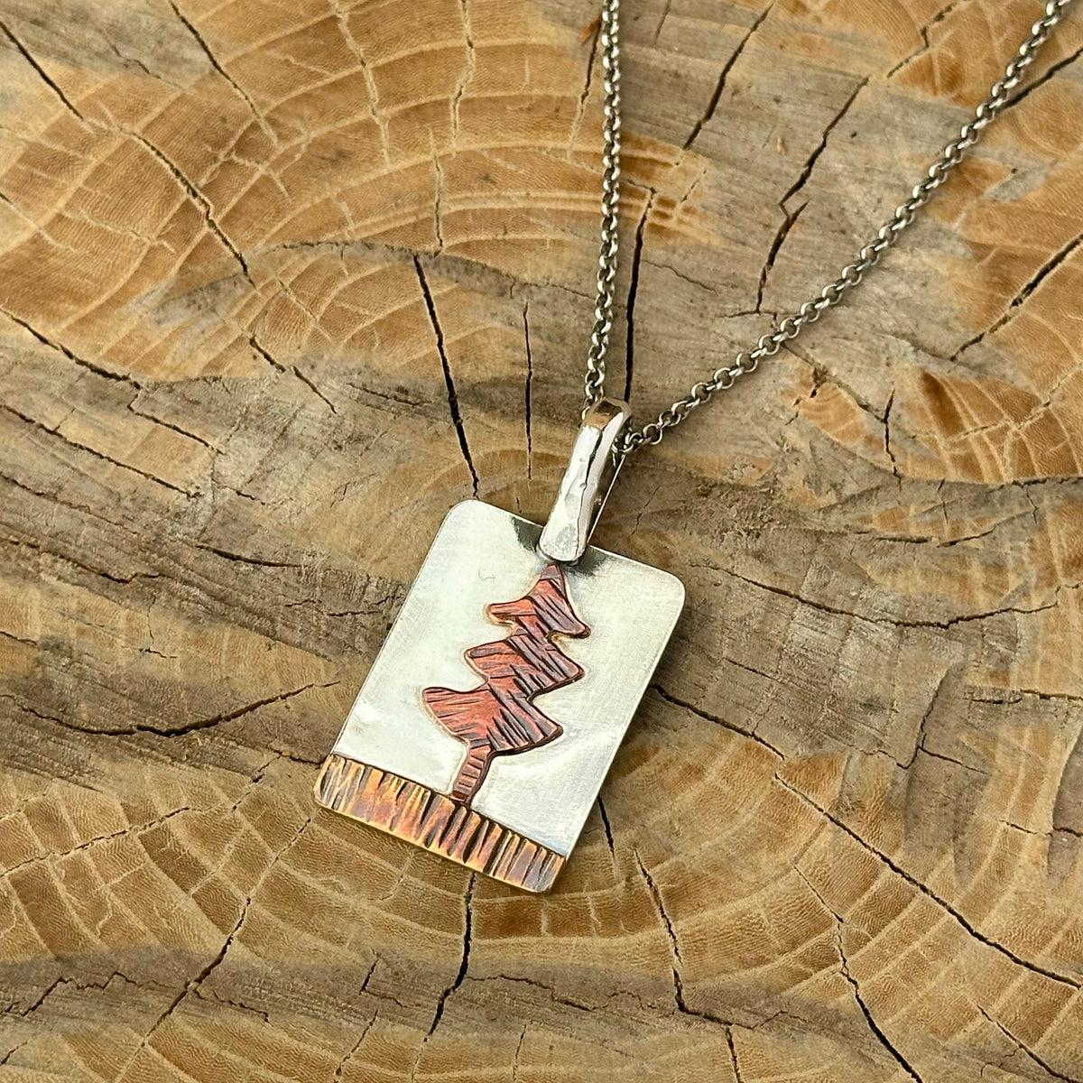 Mixed Metal Tree Necklace
