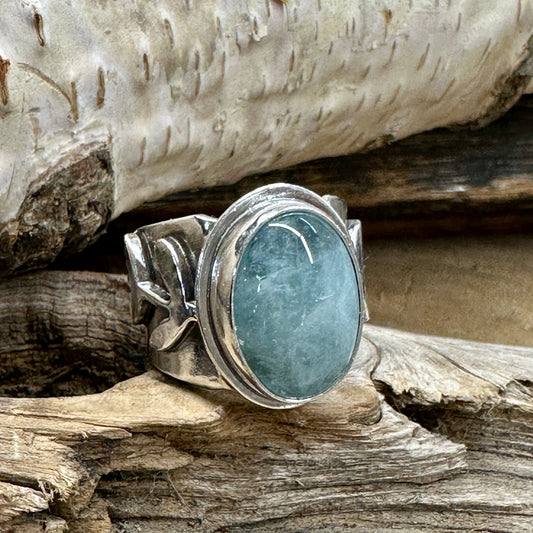 Aquamarine and Ivy Ring