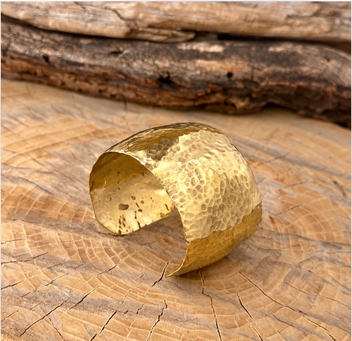 Hammered Brass Cuff Bracelet