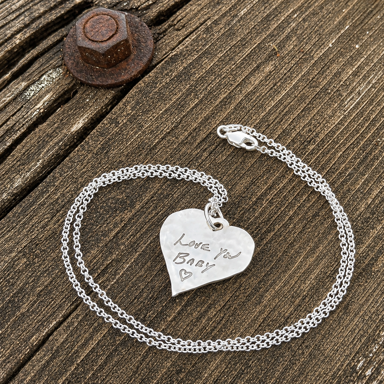 Forever Handwriting Heart Necklace ❤️