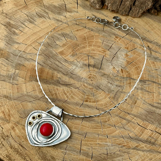 One-of-a-Kind Vintage Red Swarovski Steampunk Necklace
