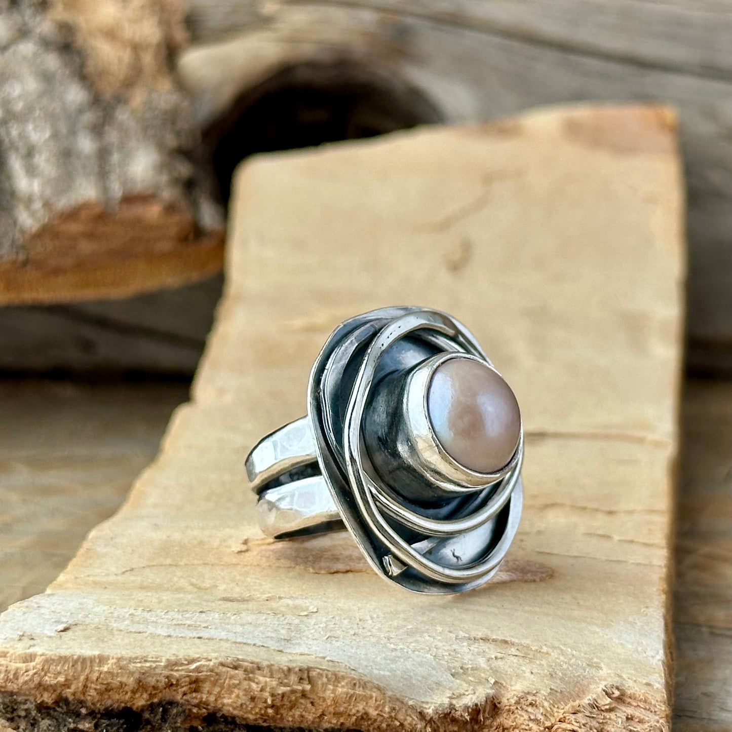 Pink Pearl Nest Ring
