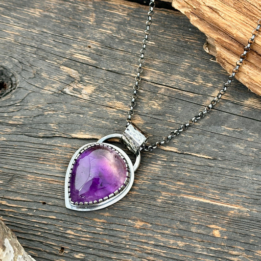 handmade Sterling silver necklace with  Ametrine
