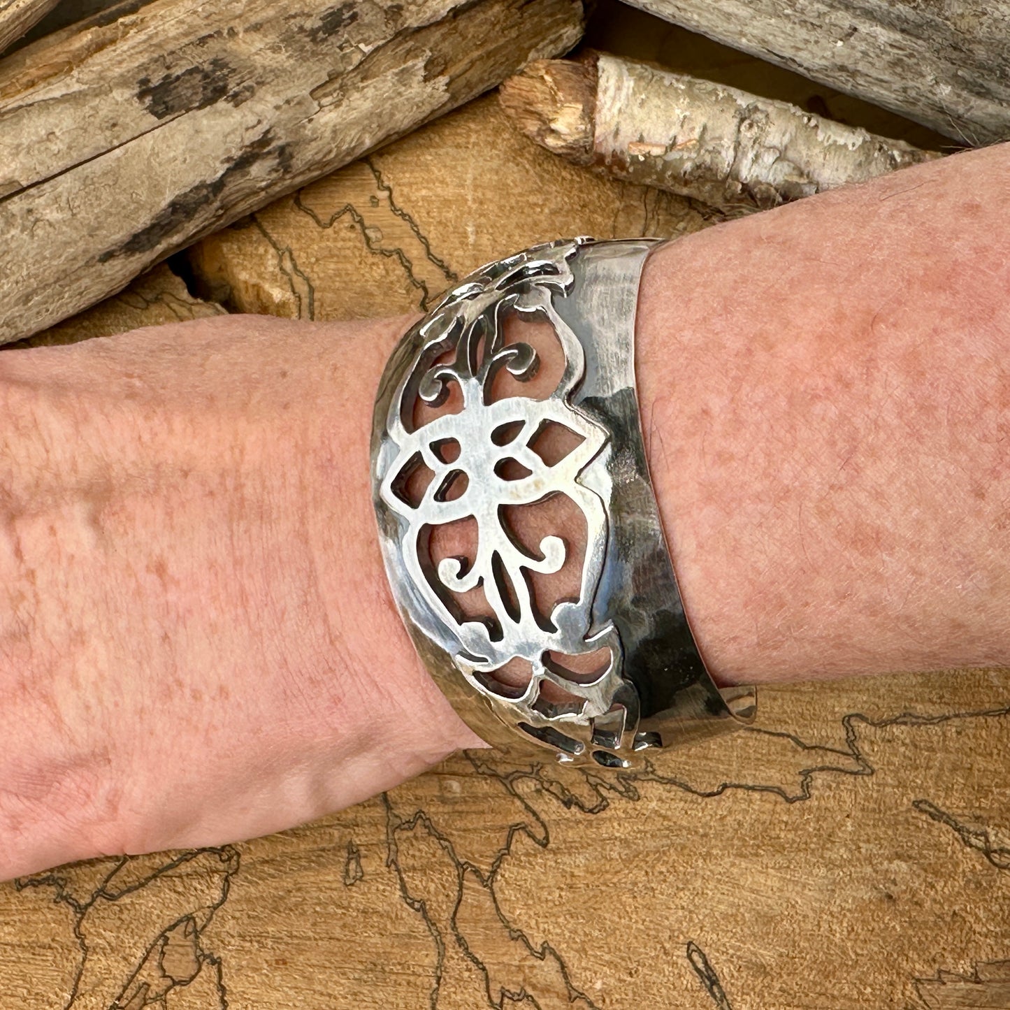 Handmade one of a kind sterling silver bracelet