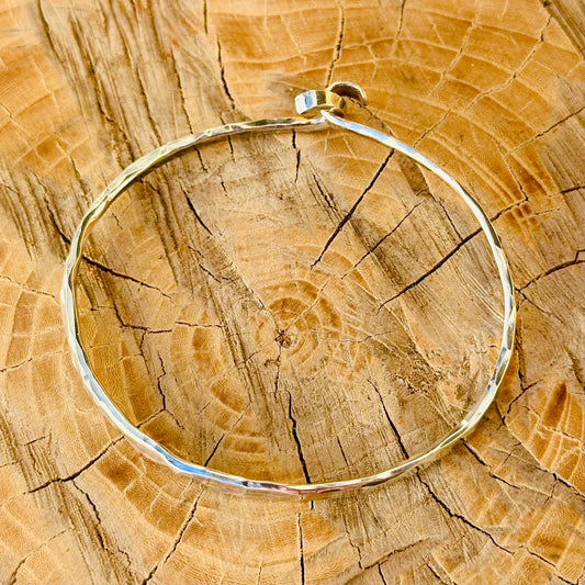 Adjustable Hammered Bangle Bracelet