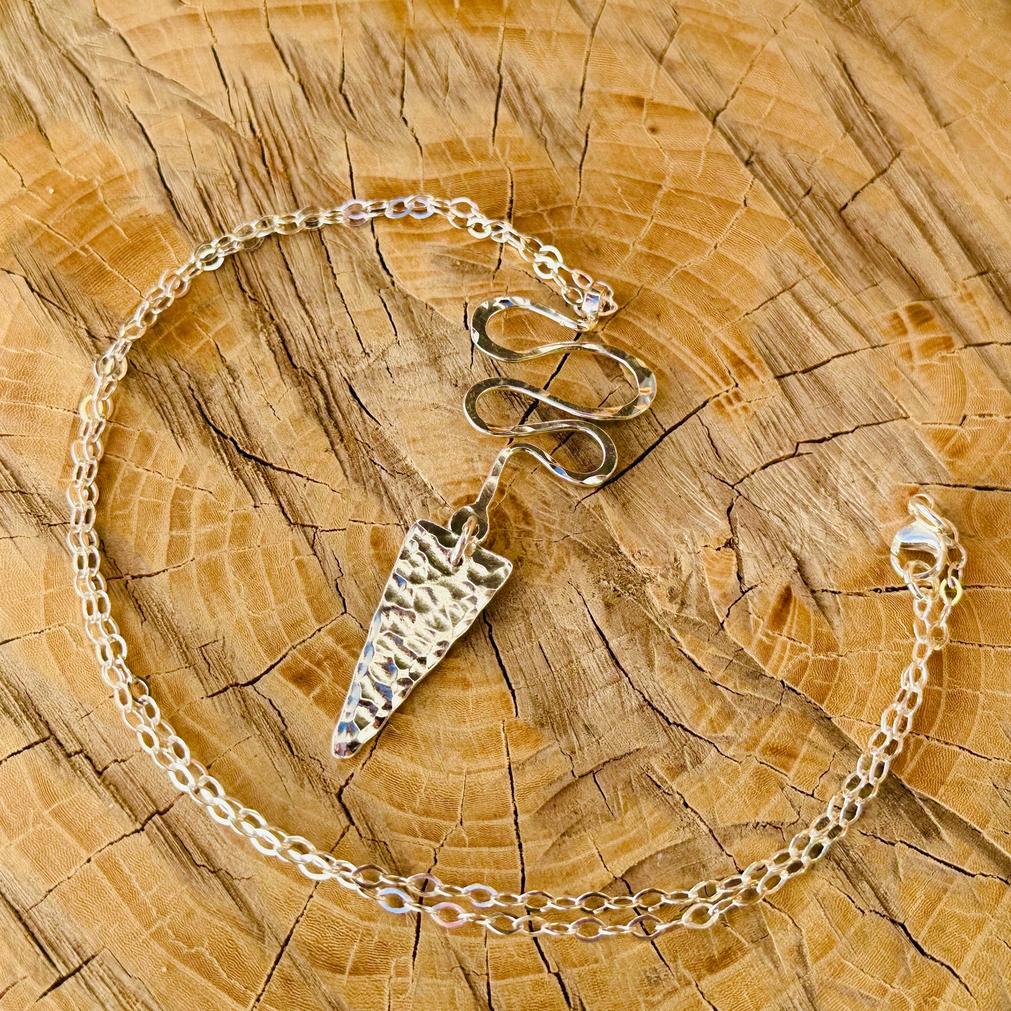 Hammered Zig Zag Necklace