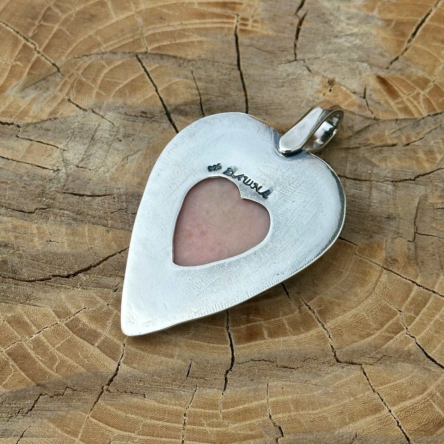 Heart-Shaped Pink Opal Necklace