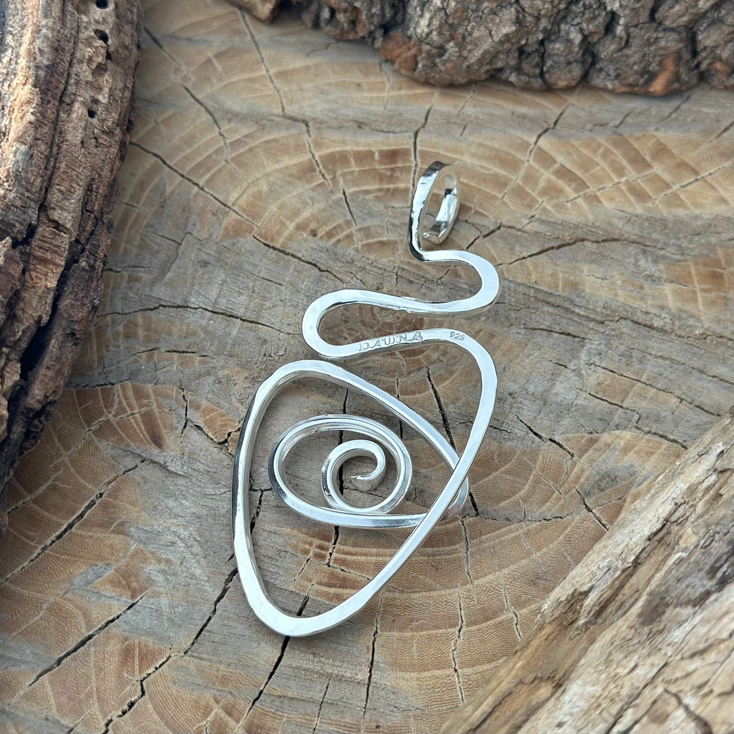 Hammered Boho Silver Necklace