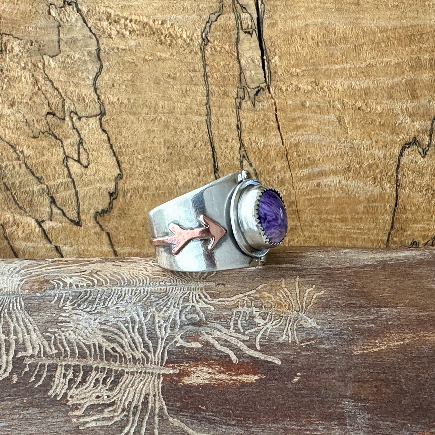 Natural Charoite RIng