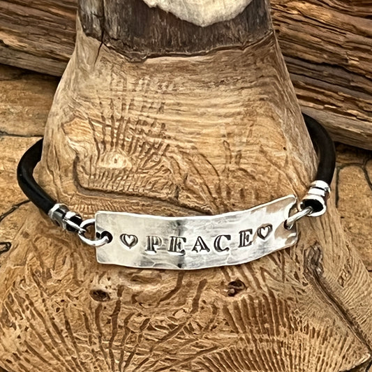 Peace Leather Bracelet
